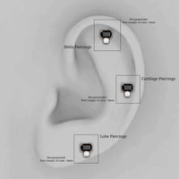 Lab Grown Black and White Diamond Helix Piercing Earring