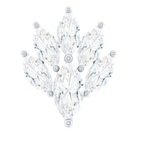 Marquise Moissanite Cluster Leaf Earring for Cartilage Piercing