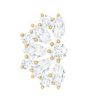 Natural Marquise and Round Diamond Floral Cartilage Earring