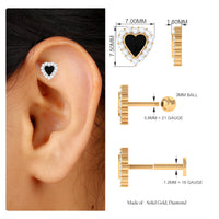 Moissanite Heart Shape Earring with Moissanite Halo