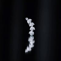 Marquise and Round Moissanite Leaf Helix Earring