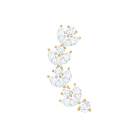 Marquise and Round Moissanite Leaf Helix Earring