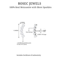 Certified Moissanite Heart Curved Crawler Earring