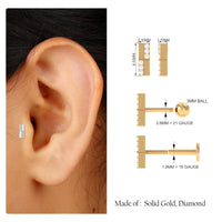 Simple Diamond Bar Earring for Tragus Piercing