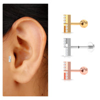 Simple Diamond Bar Earring for Tragus Piercing
