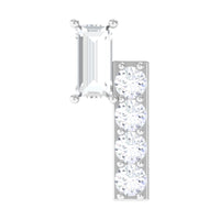 Moissanite Unique Bar Earring for Tragus Piercing