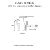 Moissanite Unique Bar Earring for Tragus Piercing
