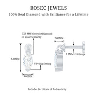 Marquise Diamond Cartilage Dangle Earring