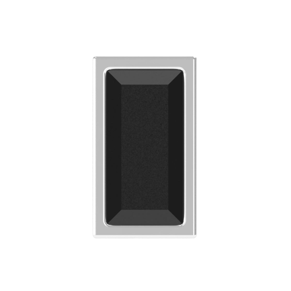 Baguette Cut Black Onyx Helix Earring in Bezel Setting