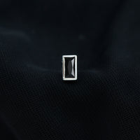 Baguette Cut Black Onyx Helix Earring in Bezel Setting