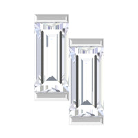 Baguette Moissanite 2 Stone Dainty Nose Stud