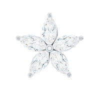 Marquise Cut Moissanite Floral Earring for Cartilage Piercing