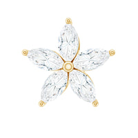Marquise Cut Moissanite Floral Earring for Cartilage Piercing