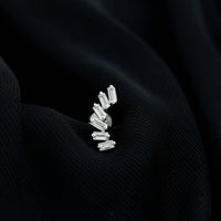 Certified Natural Baguette Diamond Crawler Earring