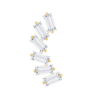 Certified Natural Baguette Diamond Crawler Earring