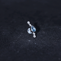 London Blue Topaz Ear Crawler Earring with Diamond