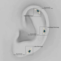 London Blue Topaz Ear Crawler Earring with Diamond