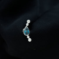 London Blue Topaz Ear Crawler Earring with Diamond