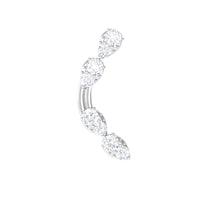 Certified Moissanite Curved Helix Earring for Her