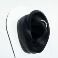 Certified Moissanite Curved Helix Earring for Her