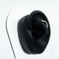 Certified Moissanite Curved Helix Earring for Her