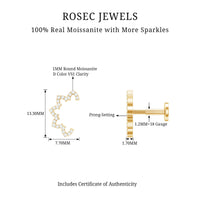 Certified Moissanite Designer Earring for Cartilage Piercing