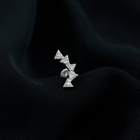 Genuine Diamond Geometric Curved Cartilage Earring