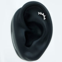 Genuine Diamond Geometric Curved Cartilage Earring
