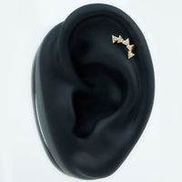 Genuine Diamond Geometric Curved Cartilage Earring