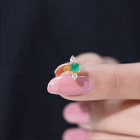Natural Emerald and Lab Grown Diamond Helix Earring