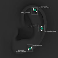 Natural Emerald and Lab Grown Diamond Helix Earring