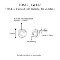 Real Diamond Circle Earring for Cartilage Piercing