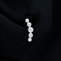 Bezel Set Round Moissanite Curved Crawler Earring