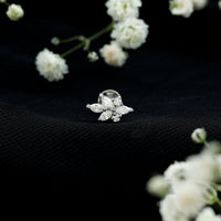 Marquise and Round Moissanite Cluster Floral Earring