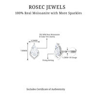 3X5MM Pear Shape Moissanite Solitaire Cartilage Earring