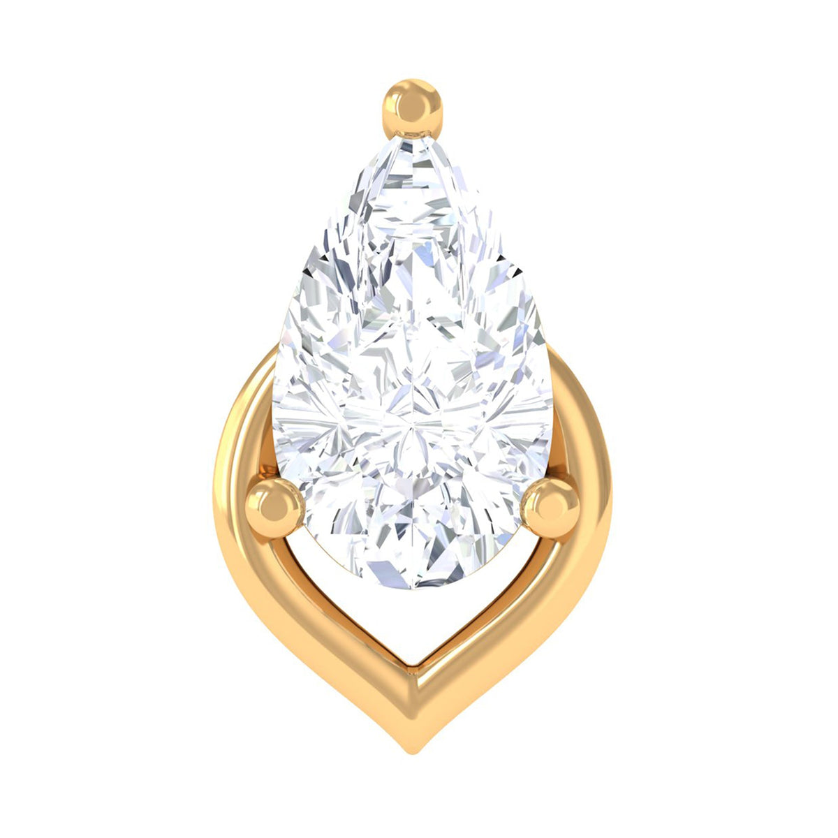 3X5MM Pear Shape Moissanite Solitaire Cartilage Earring