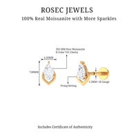 3X5MM Pear Shape Moissanite Solitaire Cartilage Earring