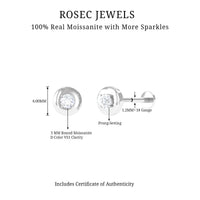 Solitaire Moissanite Circle Cartilage Earring
