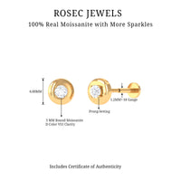 Solitaire Moissanite Circle Cartilage Earring