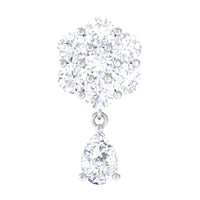 Moissanite Floral Drop Earring for Helix Piercing