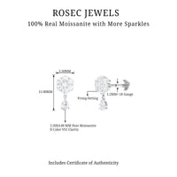 Moissanite Floral Drop Earring for Helix Piercing