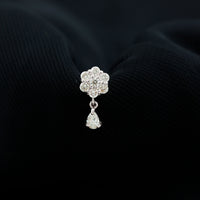Moissanite Floral Drop Earring for Helix Piercing