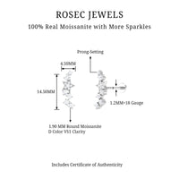 Moissanite Star Crawler Earring for Helix Piercing