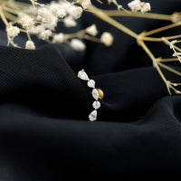 Certified Moissanite Curved Crawler Earring for Helix Piercing