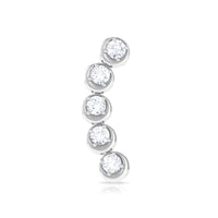 Round Moissanite Crawler Earring for Helix Piercing