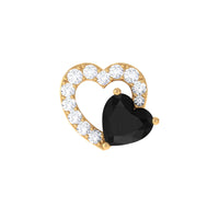 Black Onyx and Lab Grown Diamond Heart Helix Earring