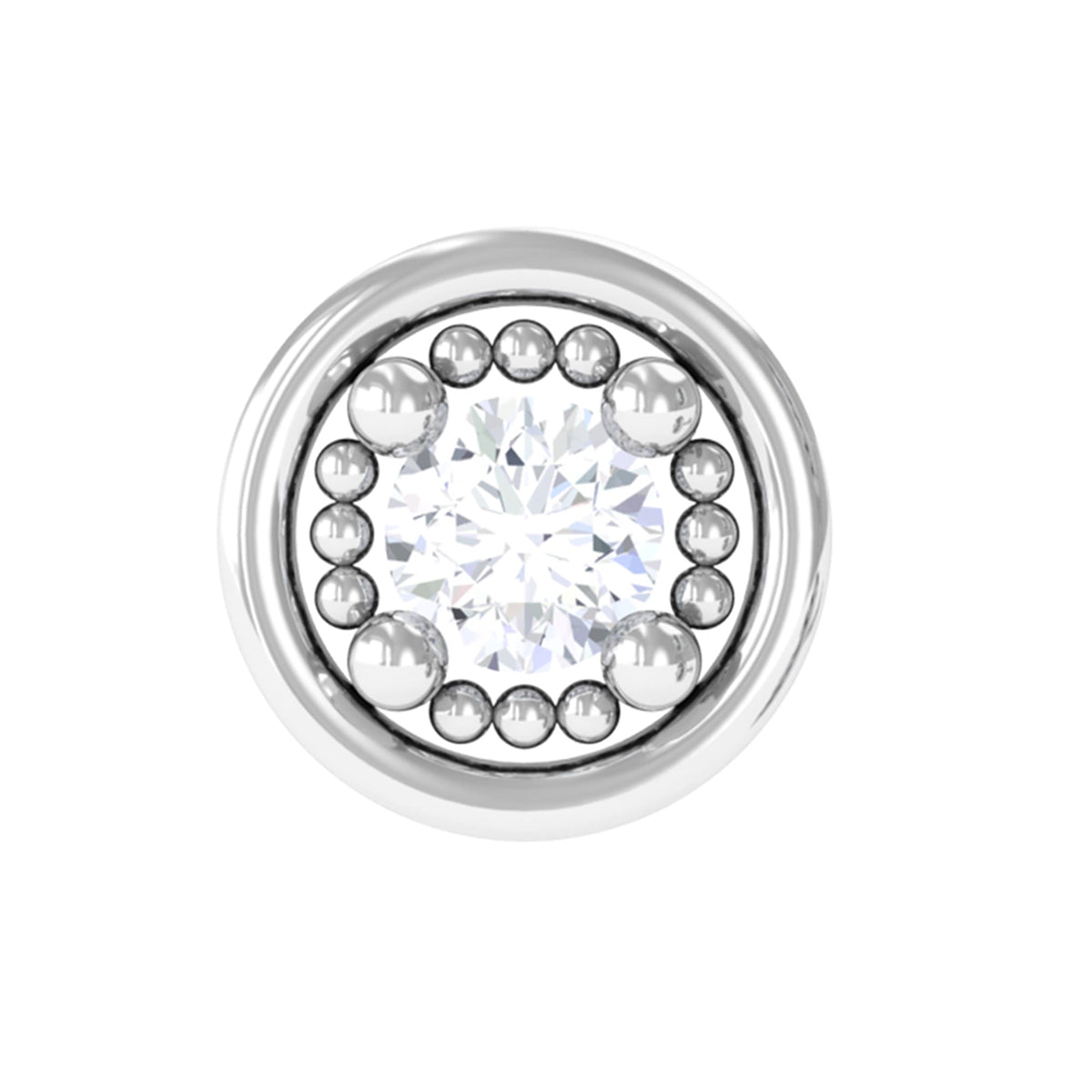 Certified Moissanite Circle Earring for Helix Piercing