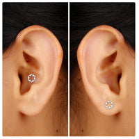 Genuine Diamond Star Earring for Cartilage Piercing