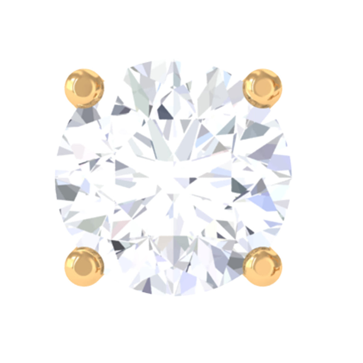 Tiny Round Moissanite Conch Earring with Flat Back
