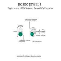 Dainty Emerald and Diamond Two Stone Tragus Earring